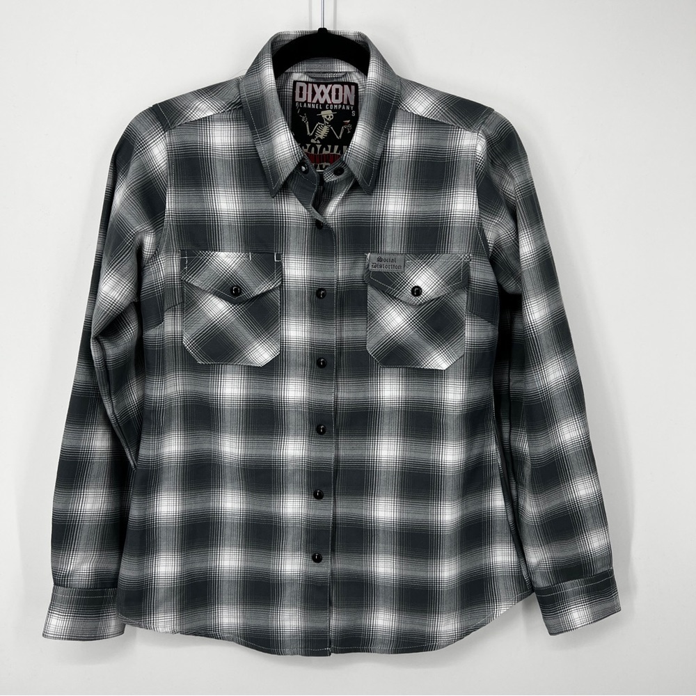 DIXXON MLM Social Distortion Collaboration Flannel Button Down Shirt NWOT SM - Picture 5 of 16